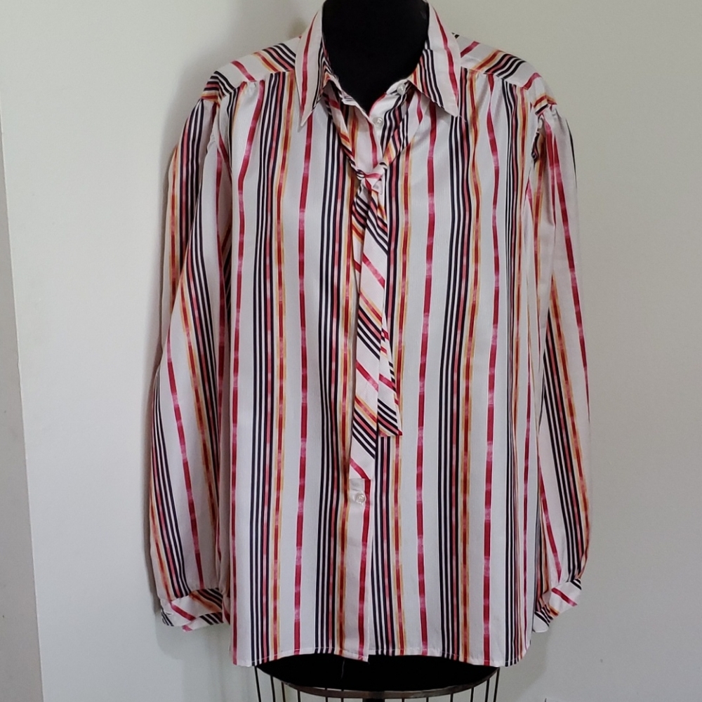 Vintage 70s Lady Devon Secretary Blouse - Sz 22W